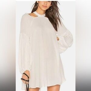 NEW free people small white cold shoulder drift away mini dress